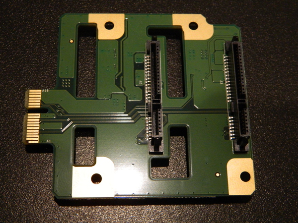 Front of first daughter board, with SATA plugs for disks